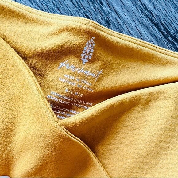 NWT Free People Blaze It Crossover Bike Shorts in Tumeric Yellow Gold M/L - Picture 6 of 6